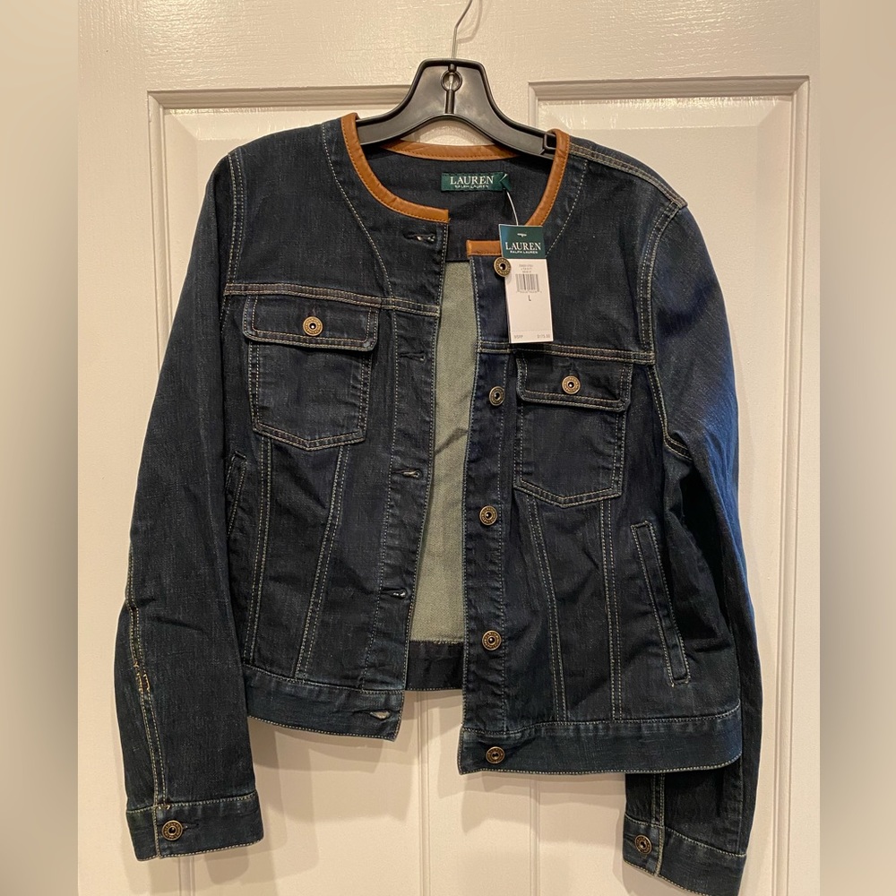 brand new with tags Ralph Lauren Jean jacket with leather trim